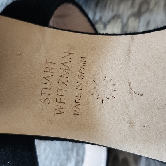 Stuart Weitzman Tisha Block Heel Suede Sandal Sz7 - Picture 7 of 8